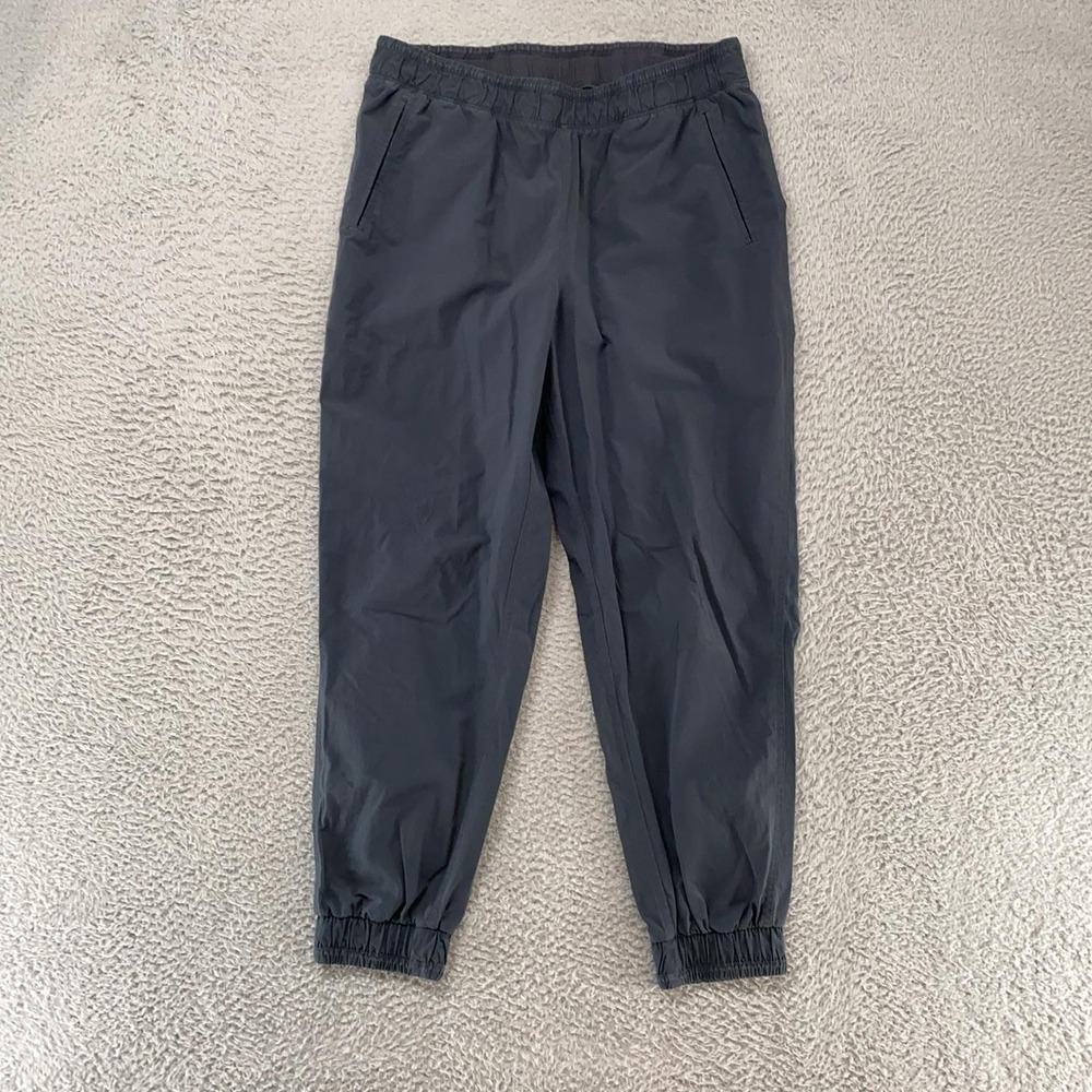 Lululemon Joggers Womens 8 Gray Woven Elastic Waist Ankle Pockets Gym Lounge